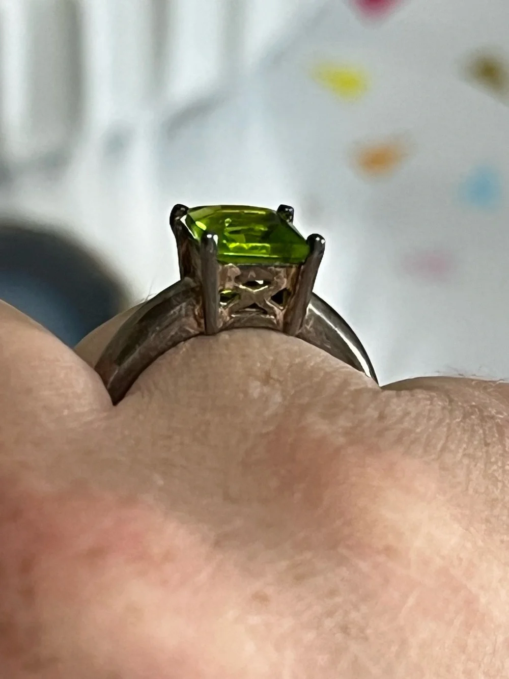 Peridot Sterling Solitaire Ring